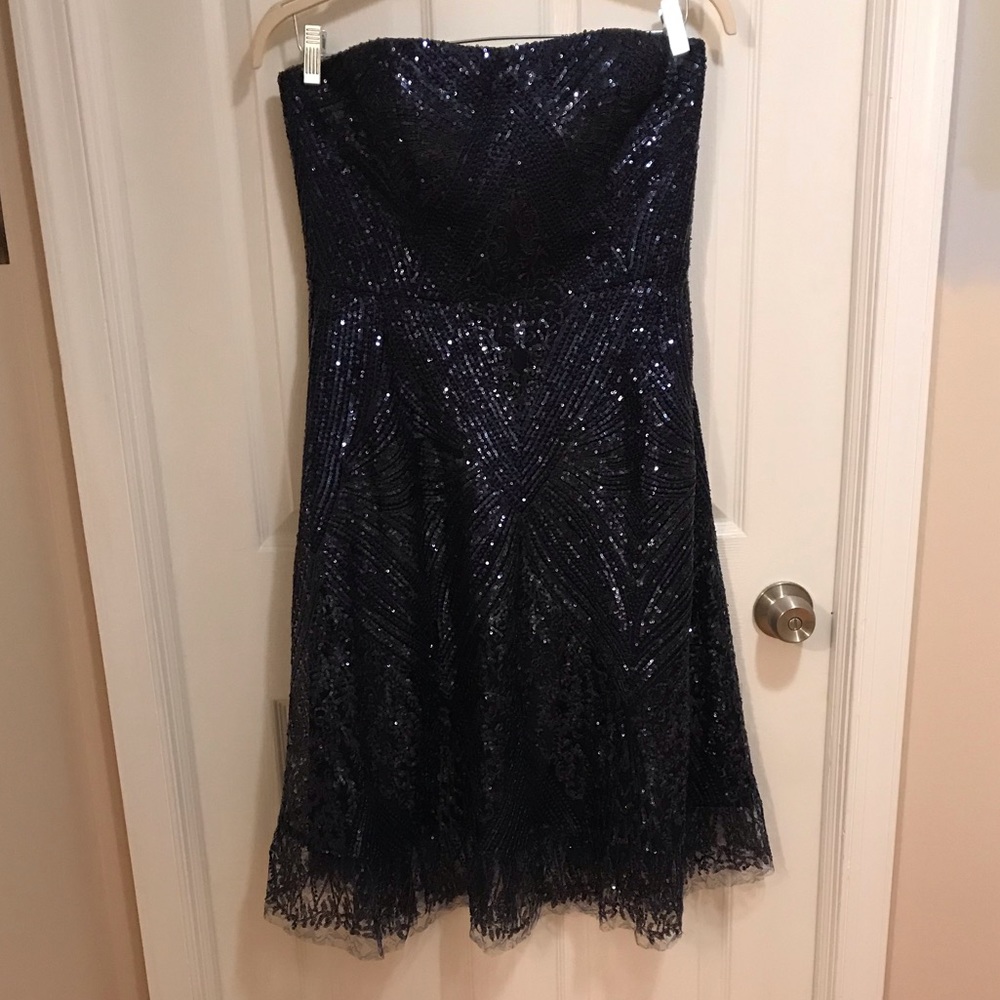 Navy Dress the Population cocktail dress